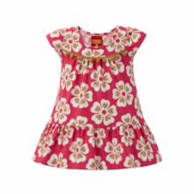 Vestido Manga Curta Estampado Flores 1001786 - Kyly