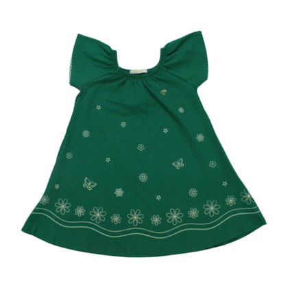 Vestido Manga Curta Estampado Flores 11520 - Tiny Joy 