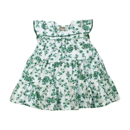 Vestido Manga Curta Estampado Flores 2001248 - Milon  