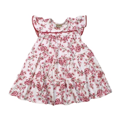 Vestido Manga Curta Estampado Flores 2001248 - Milon  