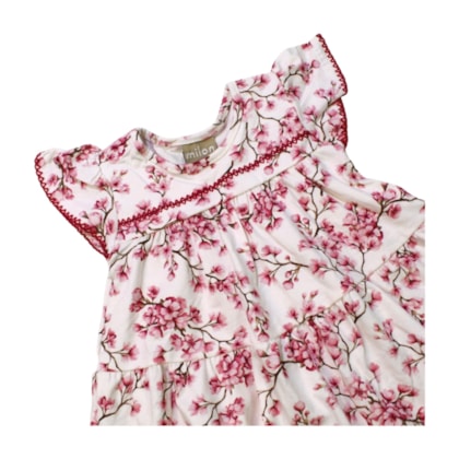 Vestido Manga Curta Estampado Flores 2001248 - Milon  