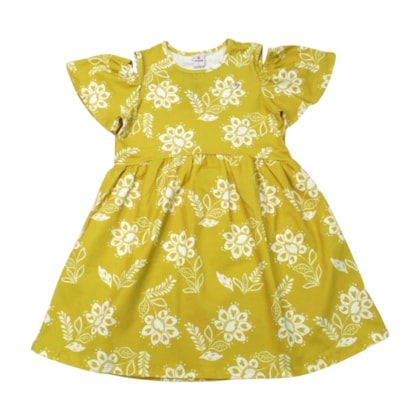 Vestido Manga Curta Estampado Flores 36869 - Brandili  