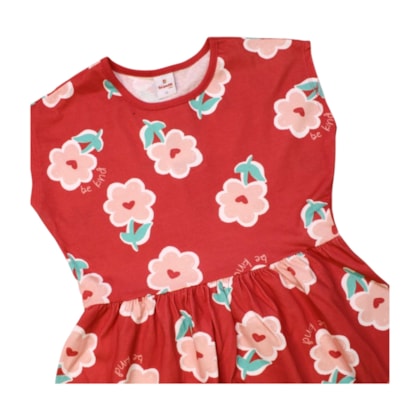Vestido Manga Curta Estampado Flores 36949 - Brandili