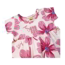 Vestido Manga Curta Estampado Flores 9255 - Livy