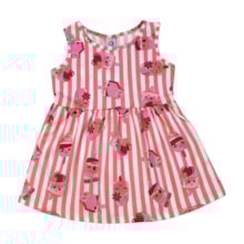 Vestido Manga Curta Estampado Sorvete 70355 - Alenice 
