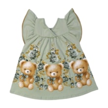 Vestido Manga Curta Estampado Ursinho 2001001 - Milon  