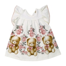 Vestido Manga Curta Estampado Ursinho 2001001 - Milon  