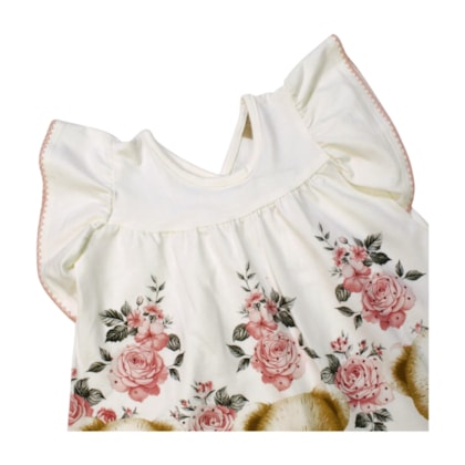 Vestido Manga Curta Estampado Ursinho 2001001 - Milon  