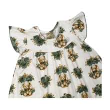 Vestido Manga Curta Estampado Urso 2000997 - Milon 