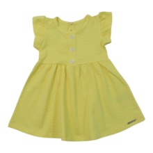 Vestido Manga Curta Liso com Botões A0313 - Alakazoo