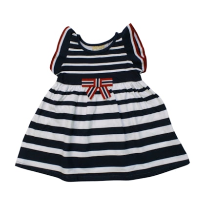 Vestido Manga Curta Listrado 2001000 - Milon