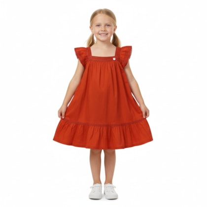 Vestido Manga Curta Tecido 37329 - Brandili Mundi