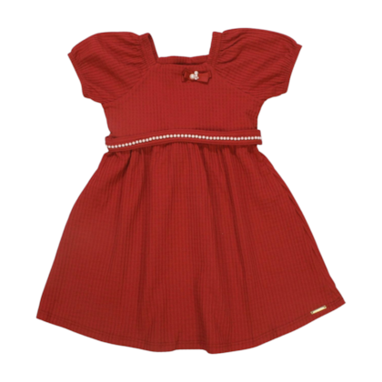 Vestido Manga Curta Trabalhado 46593 - Alakazoo 