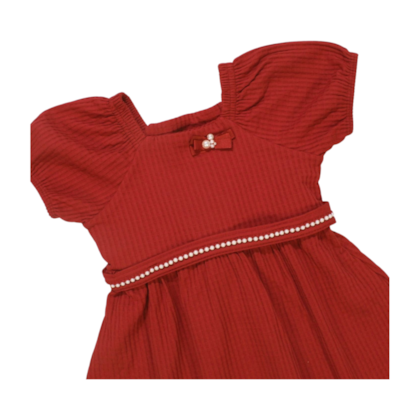 Vestido Manga Curta Trabalhado 46593 - Alakazoo 