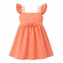Vestido Manga Curta Trabalhado Flores - 37433 - Angerô