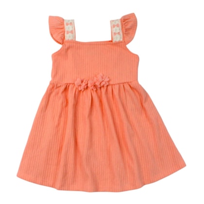 Vestido Manga Curta Trabalhado Flores - 37433 - Angerô