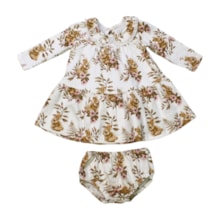 Vestido Manga Longa com Calcinha Estampado Coelhos 2 Peças 2000842 - Milon