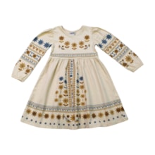 Vestido Manga Longa com Estampa e Strass 6000392 - Nanai