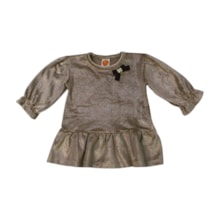 Vestido Manga Longa em Plush com Glitter 9748 - Time kids