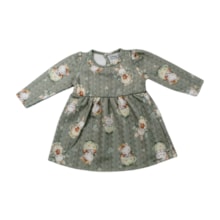 Vestido Manga Longa Estampa Coelhos A8102 - Alakazoo