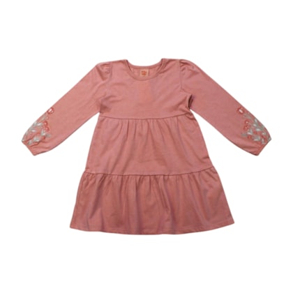 Vestido Manga Longa Estampa Flores nas Mangas 61072 - Kely Kety