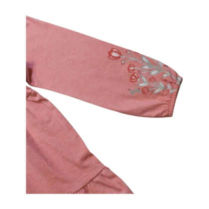 Vestido Manga Longa Estampa Flores nas Mangas 61072 - Kely Kety