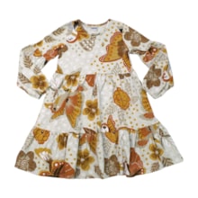 Vestido Manga Longa Estampa Passáros 6000211 - Nanai