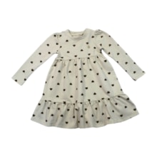 Vestido Manga Longa Estampado Corações 21676 - Glinny