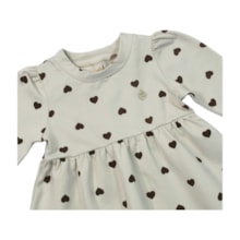 Vestido Manga Longa Estampado Corações 21676 - Glinny