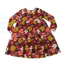 Vestido Manga Longa Estampado Flores 1001526 - Kyly