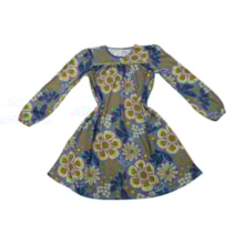 Vestido Manga Longa Estampado Pompom  6000413 - Nanai