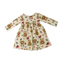 Vestido Manga Longa Estampado Ursos 1001525 - Kyly