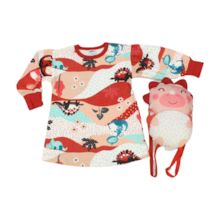 Vestido Manga Longa Moletom Estampado com Mochila 231785 - Elian