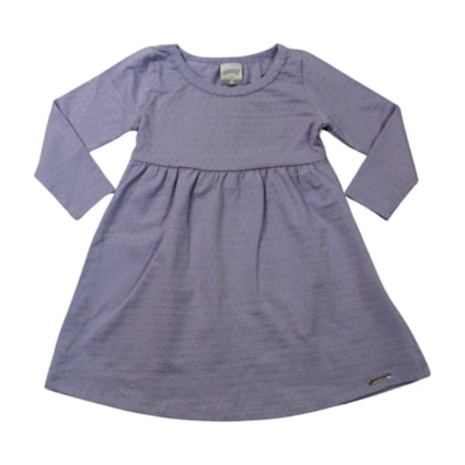 Vestido Manga Longa Poá Liso 00555 - Alakazoo