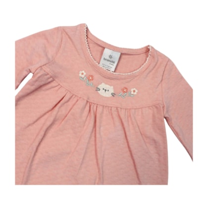 Vestido Manga Longa Trabalhado Flores Bordadas 56548 - Brandili