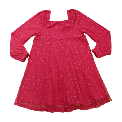 Vestido Manga Longa Tule Corações  C81080 - Cativa 