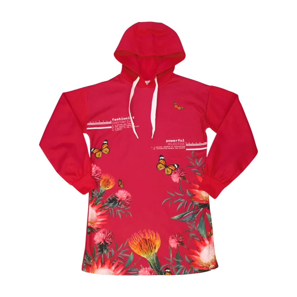 Vestido Moletom com Capuz Estampado 29429 Milli e Nina