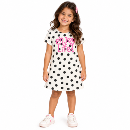 Vestido Reto Estampado Bolas 6774 - By Gus 