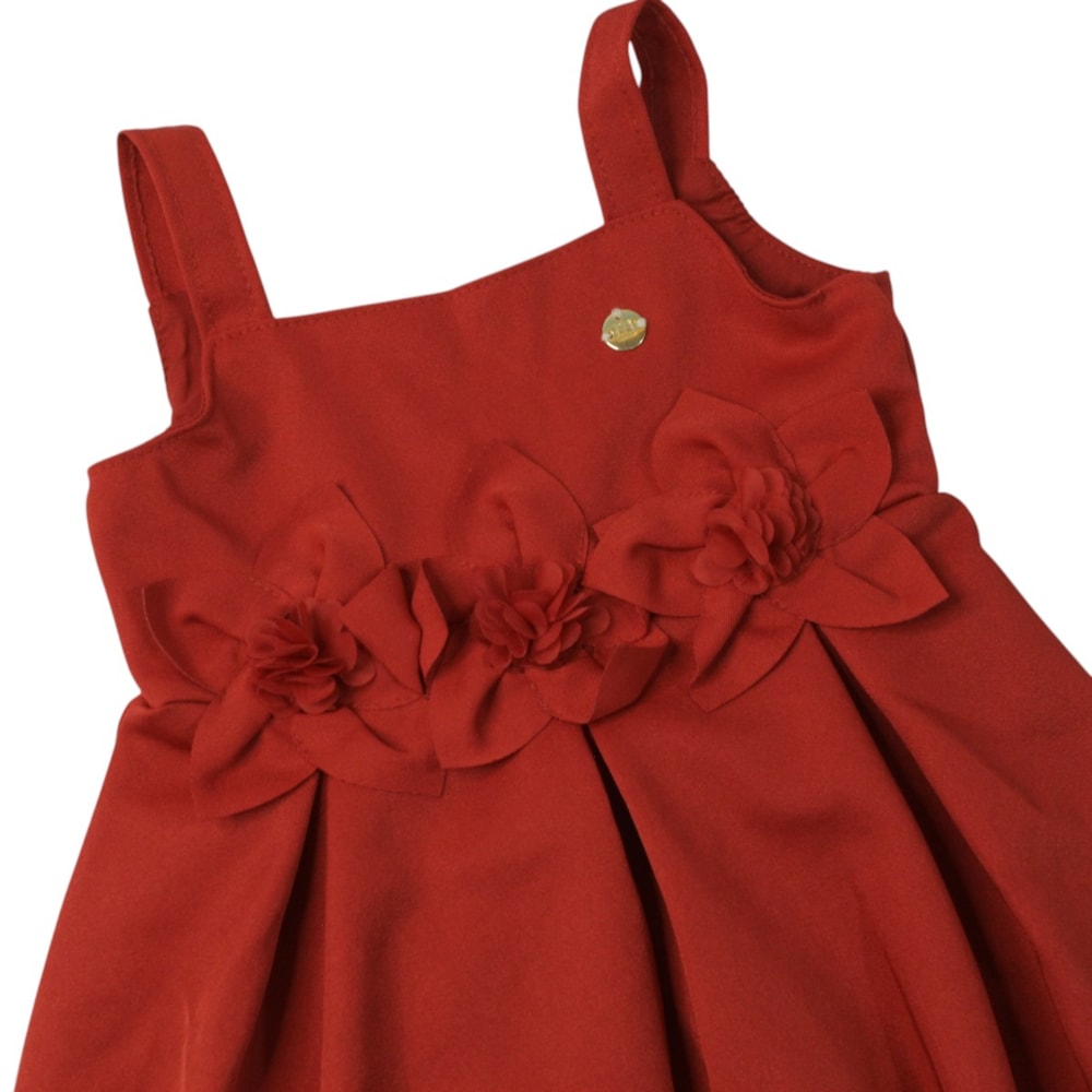 Vestido Tecido Aplique Flores 2002536 -  Milon