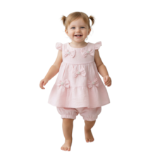 Vestido Tecido com Aplicação Laços 2302B - Carol e Dani