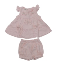Vestido Tecido com Aplicação Laços 2302B - Carol e Dani