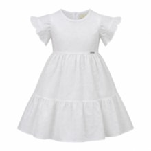 Vestido Tecido com Bordado Flores 425642 - Vrasalon