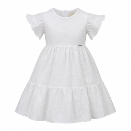 Vestido Tecido com Bordado Flores 425642 - Vrasalon