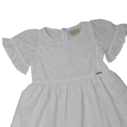 Vestido Tecido com Bordado Flores 425642 - Vrasalon