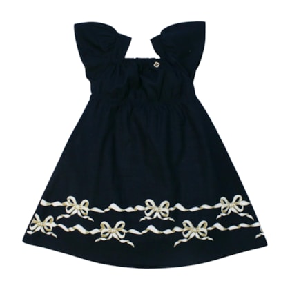 Vestido Tecido com Elástico Estampa Laço 04610 - Dila 