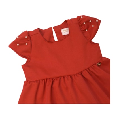 Vestido Tecido com Pérolas 8236 - Pokotinha 