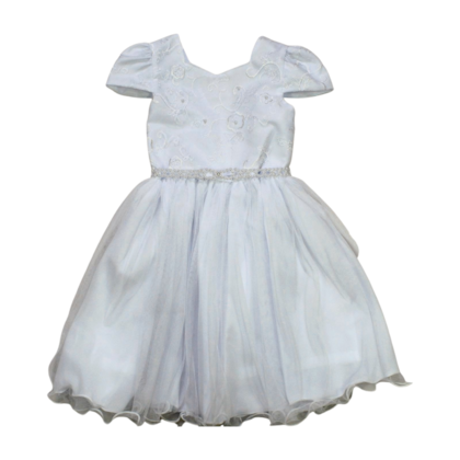 Vestido Tecido com Tule Bordado H1143 - Heloisa 