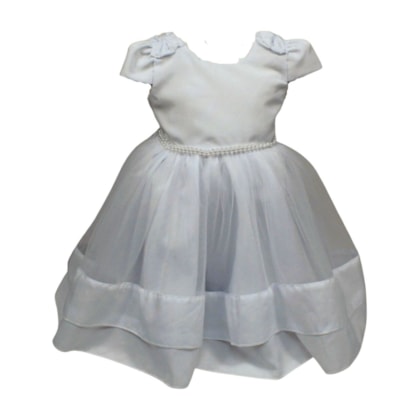 Vestido Tecido com Tule Laço 6844 - Rafa Girls 