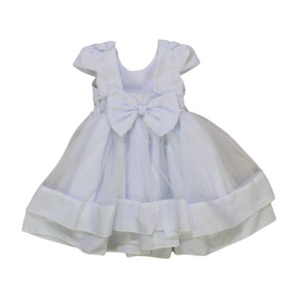 Vestido Tecido com Tule Laço 6844 - Rafa Girls 