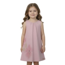 Vestido Tecido Estampa Flores 10065 - Time Kids